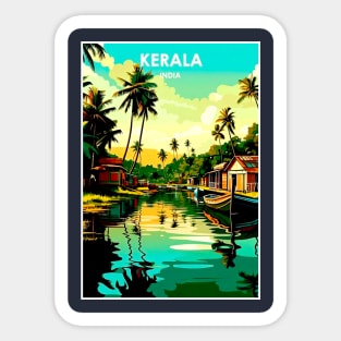 Kerala India Resort Vintage Advertising Travel Print Sticker